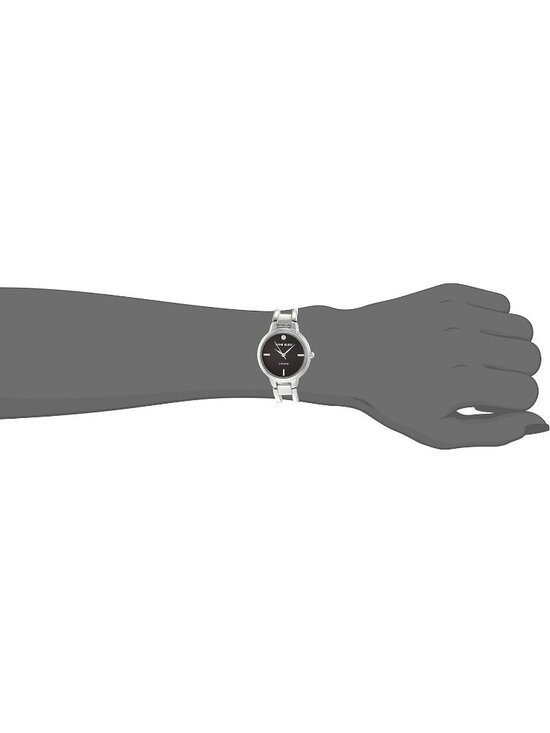 Anne Klein Women\'s Silver Black Analog Genuine Diamond Dial Bangle Luxury Watch